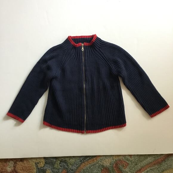 Tea Collection navy & red Soba sweater jacket - Picture 2 of 5